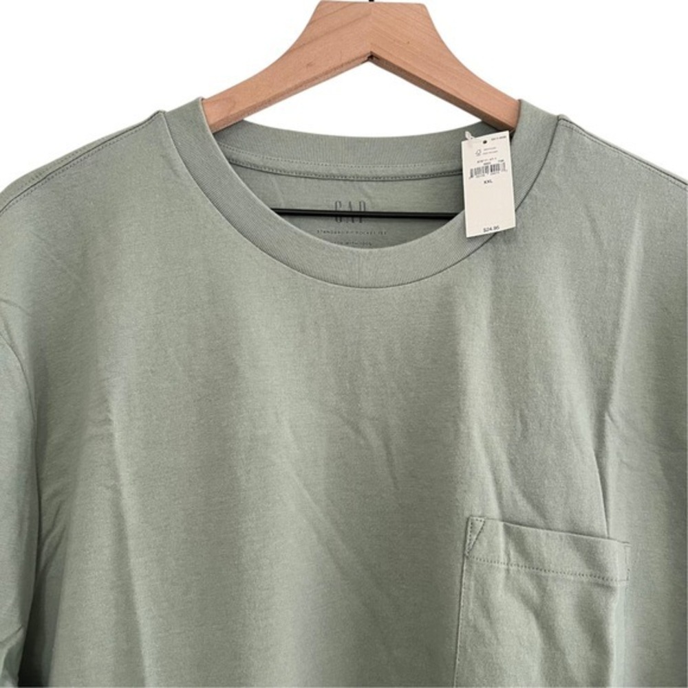 GAP Men's XXL Standard Fit Pocket Tee Organic Cotton Sage NWT Capsule Wardrobe